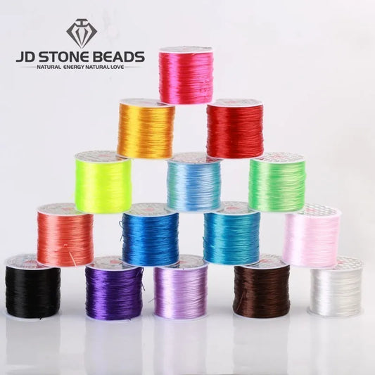 1Roll/35m 0.5mm Elastic Thread Cord String Round Crystal Line Nylon Rubber Stretchy Cord for Jewelry Making Beading Accessories