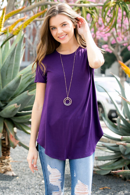 Short Sleeved Round Neck Boyfriend Tunic