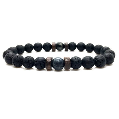 Men Bracelet Natural Moonstone Bead Tibetan Buddha Bracelet Chakra Lava Stone Diffuser Bracelets Men Jewelry