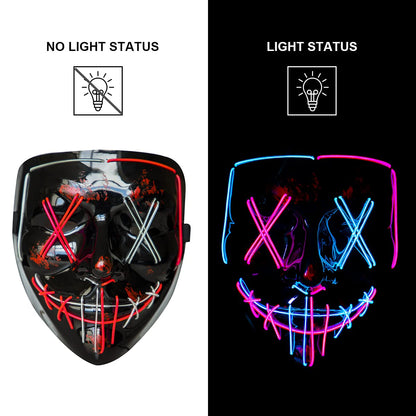 2022 Halloween Mask LED Light Up Mask Scary Mask for Festival Cosplay Halloween Costume Masquerade Parties,Carnival