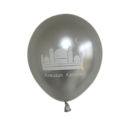 10pcs Eid Mubarak Latex Balloon Balloons Ramadan Kareem Decoration Ramadan Mubarak Muslim Islamic Festival Party DIY Decorations