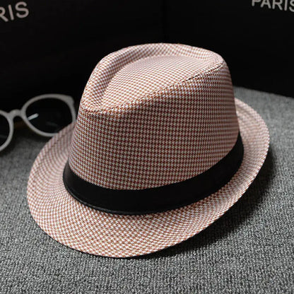 2018 England Retro Men's Fedoras Top Jazz Plaid Hat Spring Summer Autumn Bowler Hats Cap Classic Version Chapeau Hats