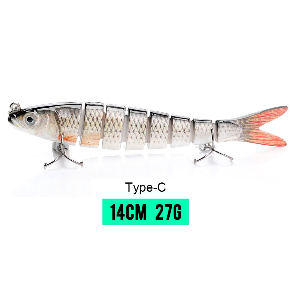 VTAVTA 10/14cm Sinking Wobblers Fishing Lures Jointed Crankbait Swimbait 8 Segment Hard Artificial Bait for Fishing Tackle Lure