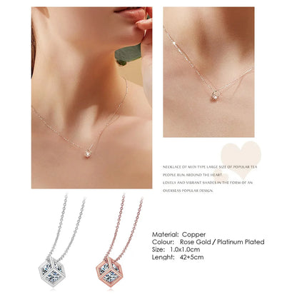 ZHOUYANG Pendant Necklaces Jewelry for Women Rose Gold Color Chain Jewellery Heart Necklace Cubic Zirconia N388