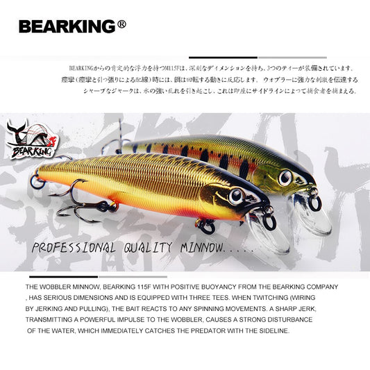 Bearking 115mm 16g Dive 0.6-1m Floating Top Fishing Lures Wobblers Artificial Bait Predator Tackle Jerkbaits for Pike and Bass