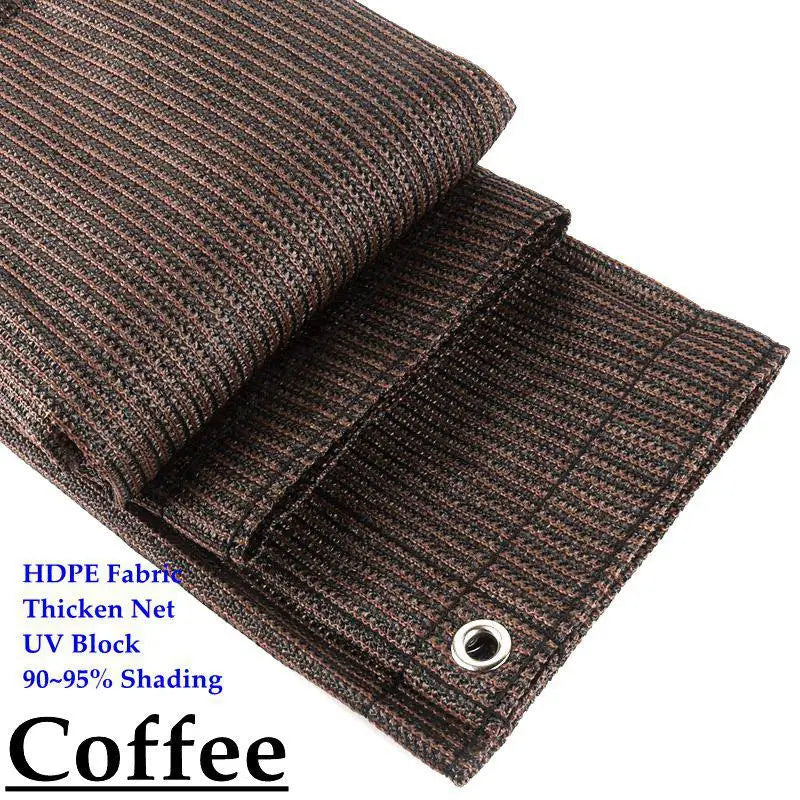 Thicken 180GSM Anti-Uv HDPE Coffee Brown Sunshade Net Garden Plant Cover Sun Shade Sails Balcony Terrace Safety Privacy Screen