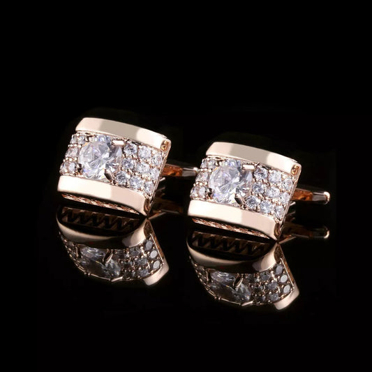 1Pair Rhinestone Mens Cufflinks Shirt Cuff Links Wedding Party