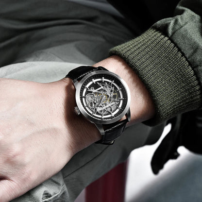 PAGANI DESIGN Brand 2019 Skeleton Hollow Leather Men's Wrist Watches Luxury Mechanical Male Clock New Relogio Masculino