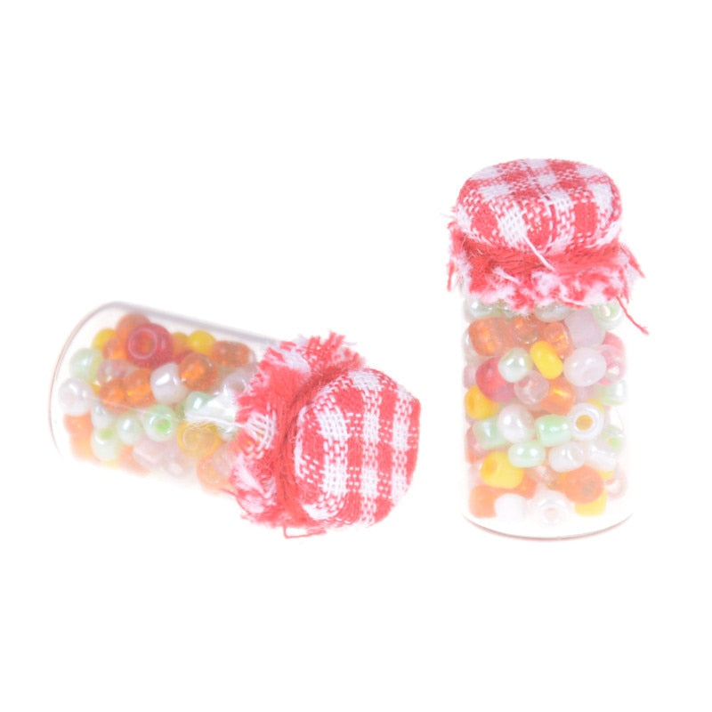 1/2/4/5pcs 1:12 Dollhouse Miniature Food Snacks Glass Jars Candy Bar Food Jar Kitchen Decoration Dolls Accessories Children Toys