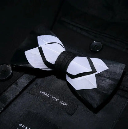 RBOCOTT Feather Bow Ties Men's Luxury Bowtie With Box Fashion Peacock Feather Bow Ties for Men Business Party Wedding