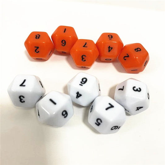 10 Pcs D10 Dice 0-9 Numbers for Funny Party Club Pub Board RPG Playing Game Math Teaching Accessory Early Education Toy 16.5mm