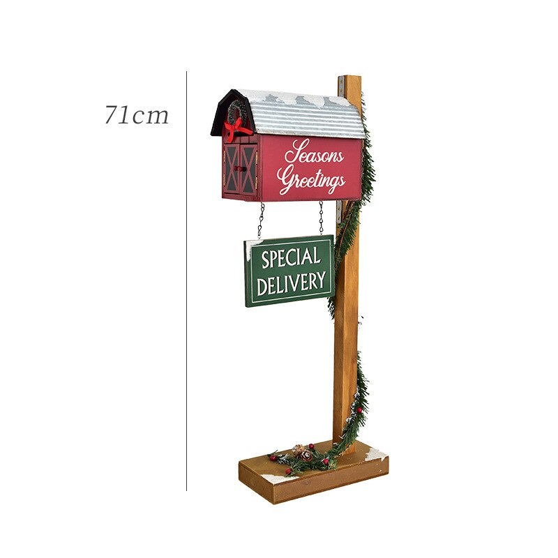 Christmas Decor Floor Letterbox Postbox Home Outdoor Wood Christmas Party Decora