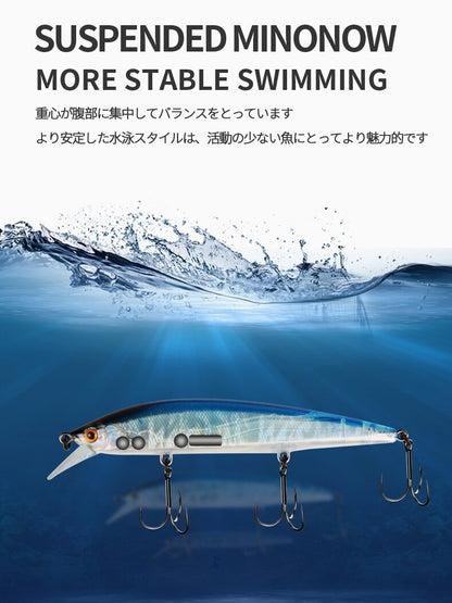 BEARKING 110mm 16g Hot Fishing Tackle A+ Tungsten System Fishing Lures Minnow Bait Suspending  Bait 16colors for Choose
