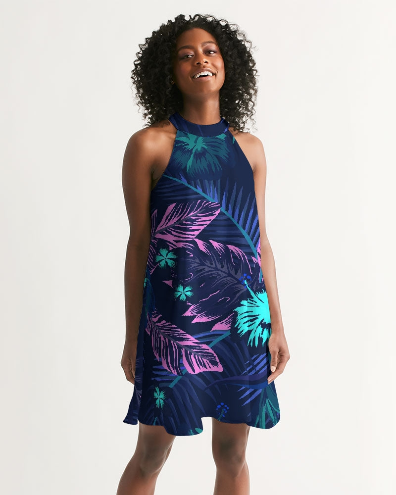Women's Floral Veronica Casual Halter Dress