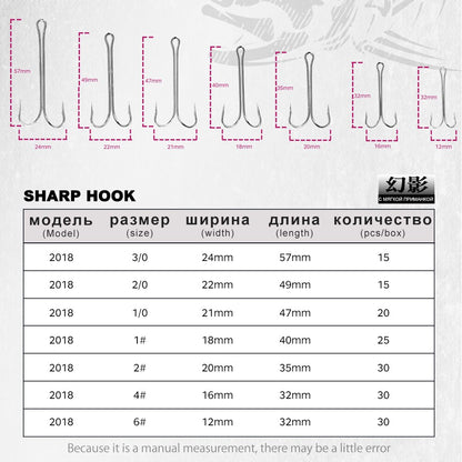 Hunthouse 2020 New Fishing Hooks Double Hook Long High Carbon Steel Fishing Tackle Different Sizes Equiped With Soft Lure