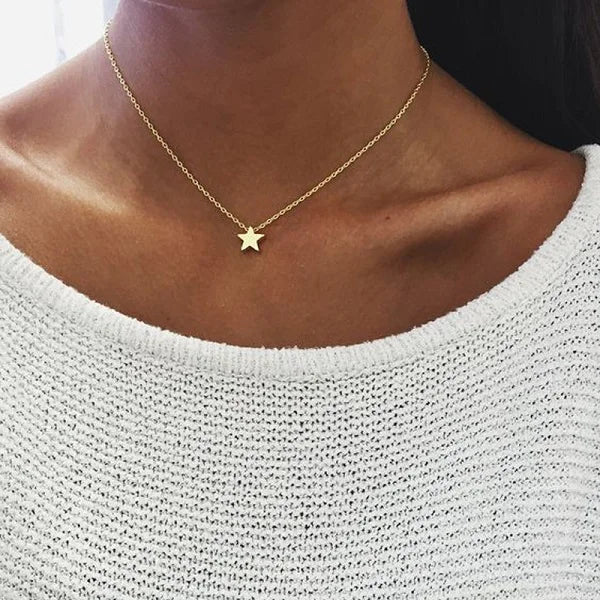 Bohemian Moon Star Crystal Heart Choker Necklace for Women Necklace Pendant on Neck Chocker Necklace Jewelry