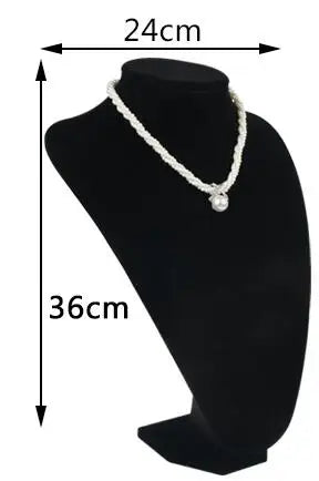 Model Bust Show Exhibitor 6 Options Black Velvet Jewelry Display Necklace Pendants Mannequin Jewelry Stand Organizer
