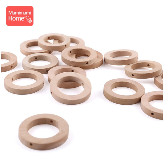 20PCS 25*8MM Wood Teether DIY Crafts for Baby Nursing Bracelets Necklace Wooden Rings Children'S Goods Teething Wooden Blank Toy