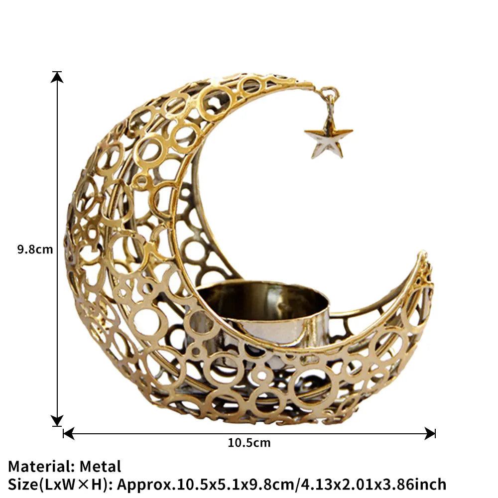 Eid Mubarak Candle Holder 2023 Ramadan Kareem Banner Ramadan Decoration for Home Islamic Muslim Party Decor Eid Al Adha