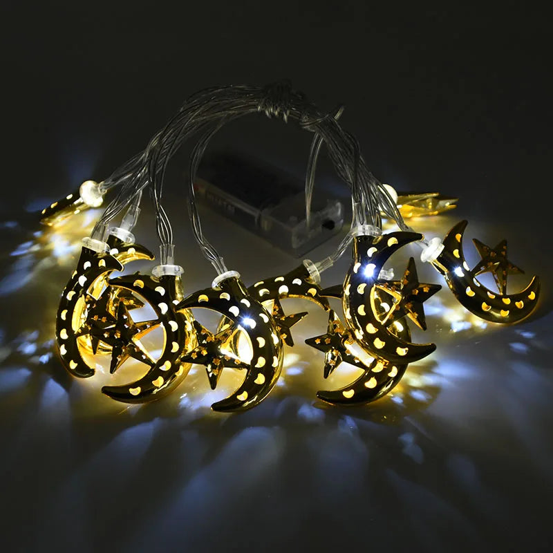 Ramadan Decoration Plastic Lantern Led String Lights Ramadan Kareem Decor Eid Mubarak Al-Fitr Eid Festival Party Supplies