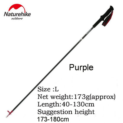 Naturehike Carbon Fiber 4 Section Ultralight Trekking Poles Tungsten Steel Walking Stick Trail Running Hiking Alpenstock