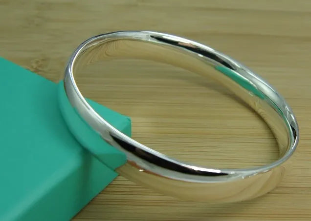 Andara 925 Sterling Silver Round Heart Open Bracelet for Women Jewelry Cuff Bangles