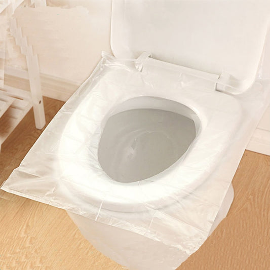 50Pcs Disposable Toilet Seat Cover Mat 100% Waterproof Toilet Seat Pad for Home Travel/Camping Bathroom Accessiories
