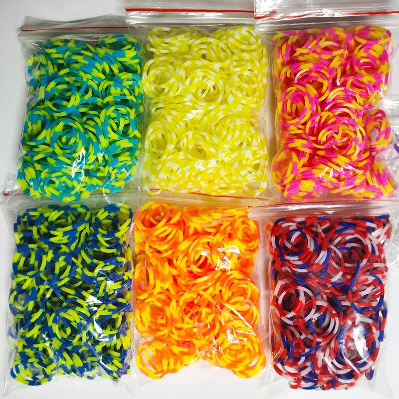 1800pcs Rubber Loom Bands Diy Toys for Kids Lacing Bracelets Girls Hair Rubber Bands Refill Make Woven Bracelet