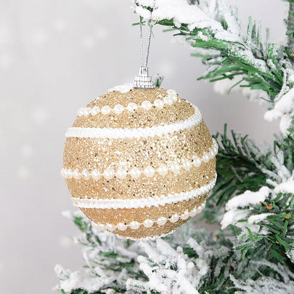 8cm Gold Foam Pearl Christmas Balls Ornament Shatterproof Hanging Christmas Tree Ball Xmas Decorations Navidad Noel