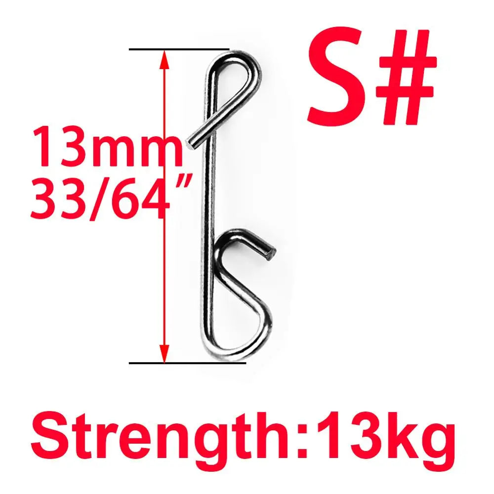 50pcs/Box Fishing Line Wire Connector Braid Knotless Connectors Fishing Barrel Swivel Accessory Fish Tackle Hook Lure Pin Tool