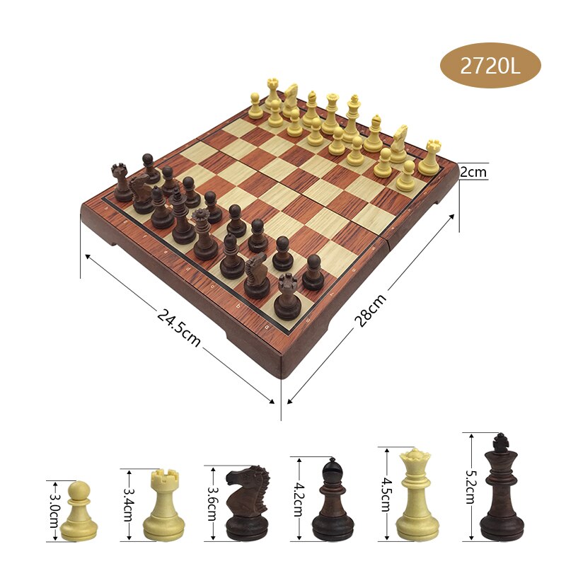 High-Grade Chess Plastic Folded Board International Magnetic Chess Set Exquisite Chess Puzzle Games Board Game Yernea