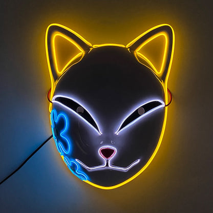 Halloween Carnival Party Costume Decoration Luminous LED Mask Halloween Mask LED Maske Light Up Party Masks for Glow Party