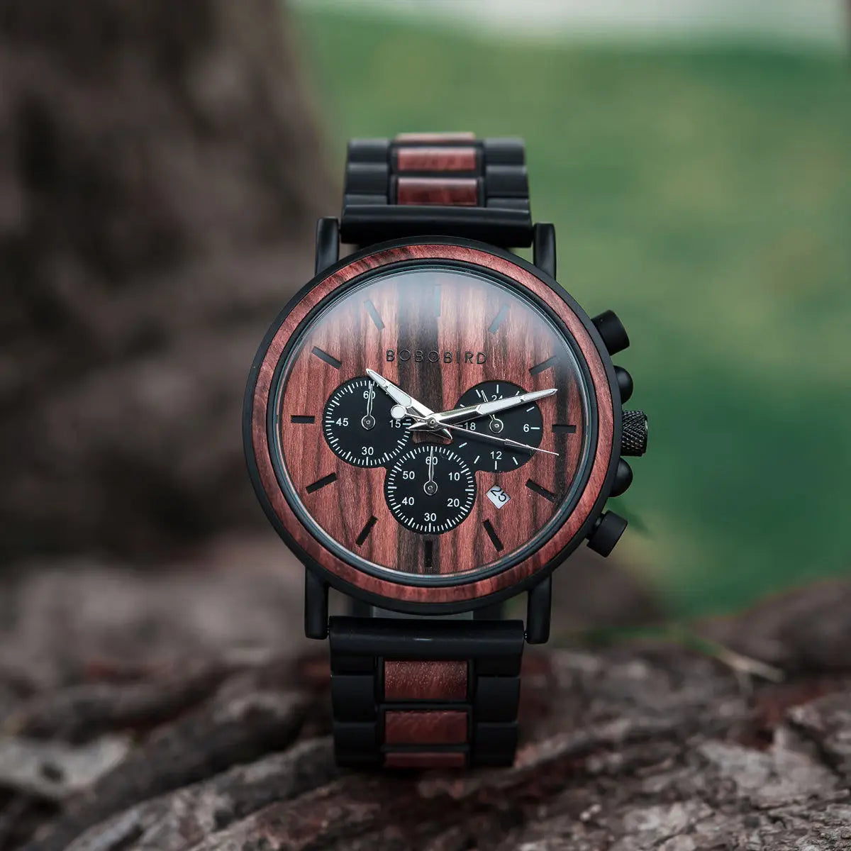 BOBO BIRD Wooden Men Watches Relogio Masculino Top Brand Luxury Stylish Chronograph Military Watch Great for Man OEM