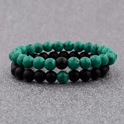 Couples Distance Bracelet Natural Wood Stone White and Black Yin Yang Beaded Bracelets for Men Women Best Friend Valentine's Day