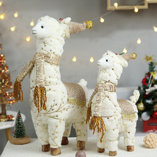 Santa Claus Snowman Alpaca Elk Christmas Decorations for Home New Year Christmas Doll Home Figures Ornaments Merry Christmas