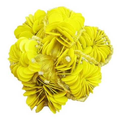 Noho Yellow Flower - Embroidered Flat Flip Flops Sandal