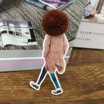 Fashion Brooch Pins for Woman Brooches Girls Face Cartoon Models Acrylic Brooches Kawaii Pompom Clothing Jewelry Accessories