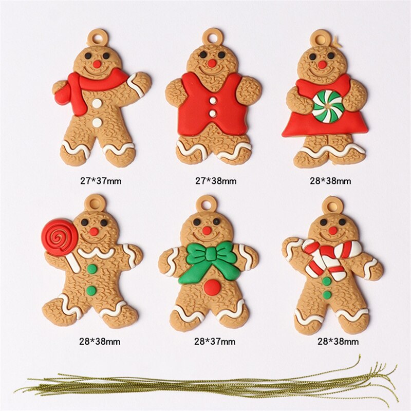 Gingerbread Man Ornaments for Christmas Tree Decorations Tall Gingerman Hanging Charms Christmas Tree Ornament Holiday Decor