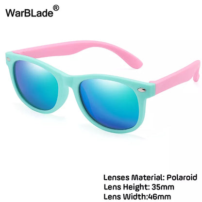 WarBlade Fashion Kids Sunglasses Children Polarized Sun Glasses Boys Girls Glasses Silicone Safety Baby Shades UV400 Eyewear