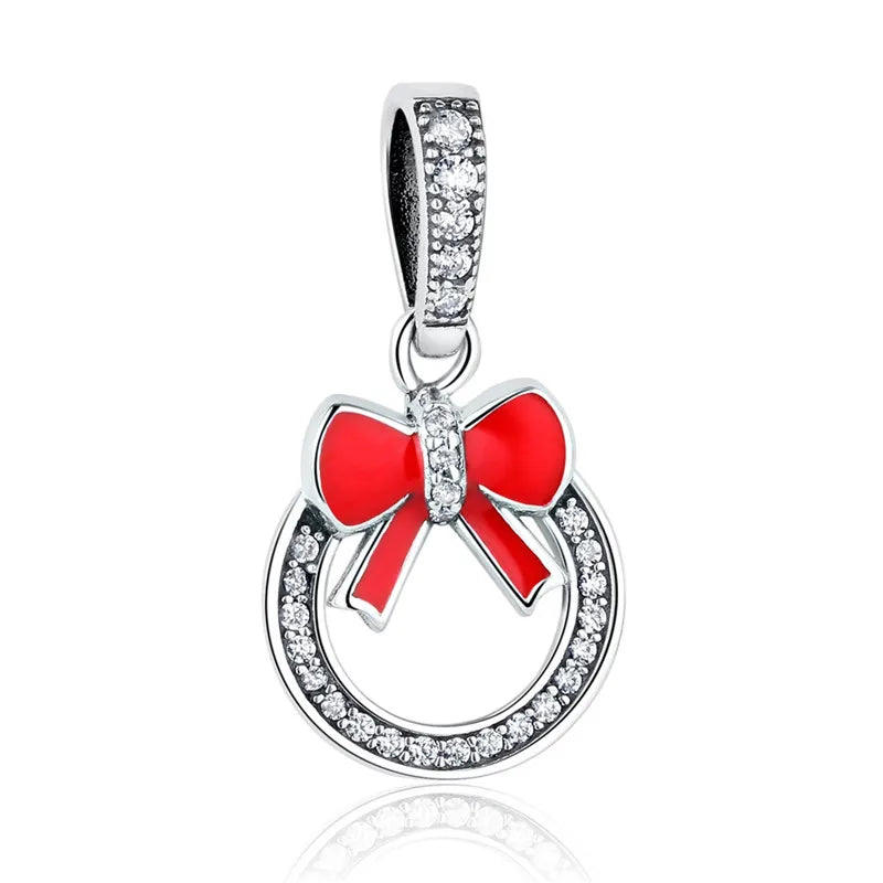 Bamoer 925 Sterling Silver Jewelry Christmas Collection Charm for Women Girl DIY Jewelry Fit Original Bracelet Bangle
