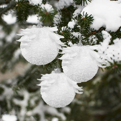 10/8/6cm Shatterproof White Foam Christmas Balls for Xmas Tree Decor Christmas Ornament Christmas Tree Decorations