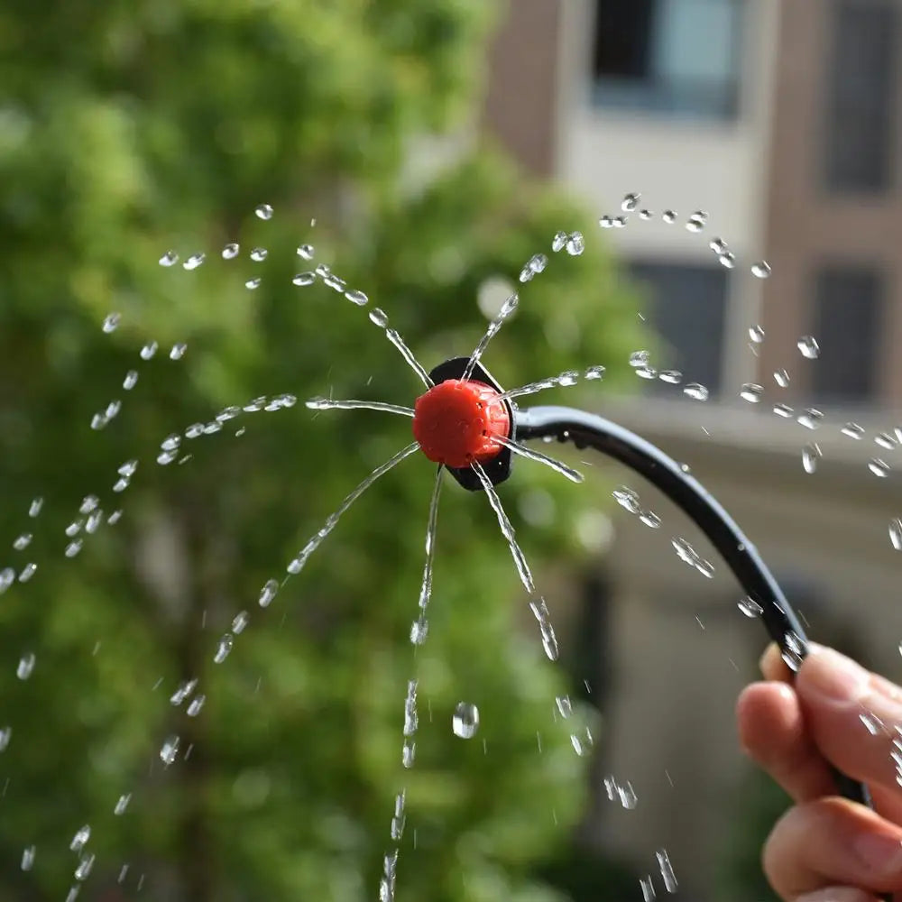 30-500pcs Adjustable 1/4 Irrigation Misting Dripper Sprinkler Head Micro Flow Drip Head Garden Watering Tool Lawn Greenhouse