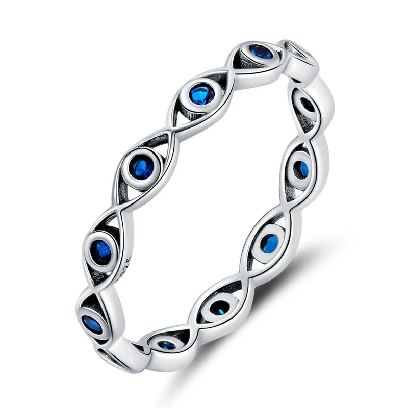 WOSTU Simple Rings 100% 925 Sterling Silver Shimmering Wish Stackable Ring for Women Wedding