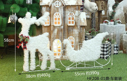 Creative Ornaments Christmas Decoration Glowing Christmas Deer Christmas Tree Ornaments Reindeer Family New Year Decoration
