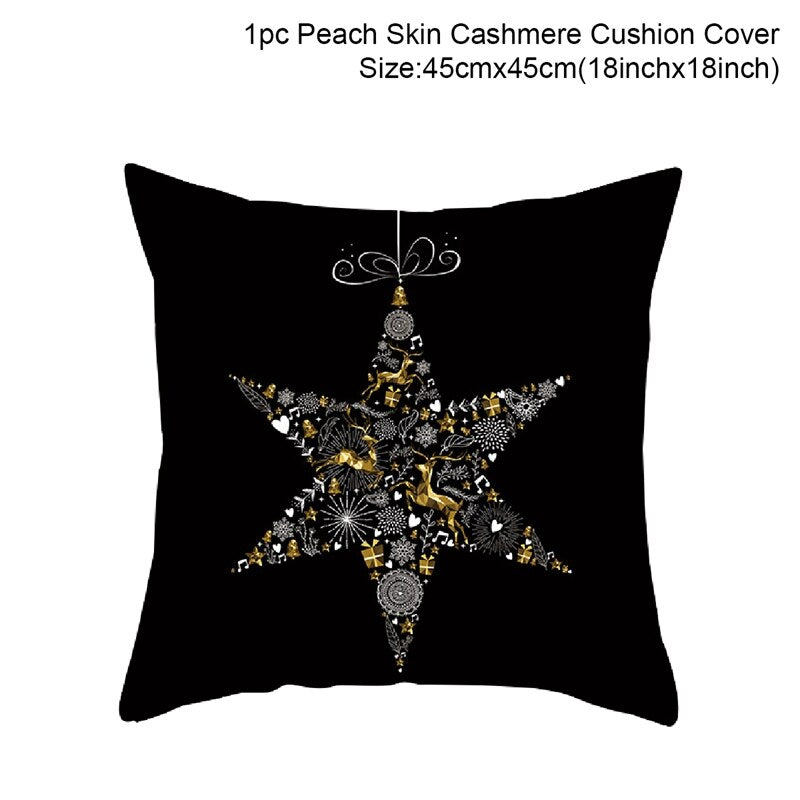 QIFU Cotton Linen Merry Christmas Cushion Covers 45x45cm Decorative Christmas Pi