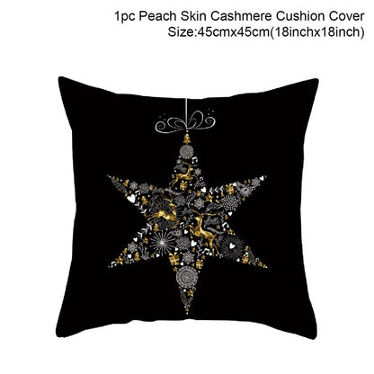 QIFU Cotton Linen Merry Christmas Cushion Covers 45x45cm Decorative Christmas Pi