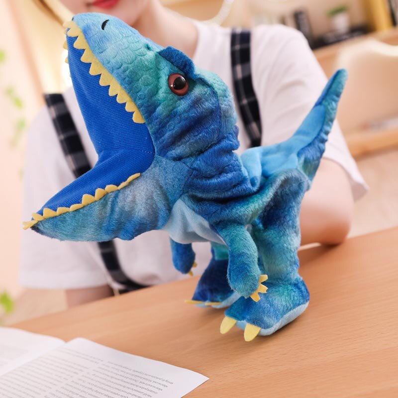Dinosaur Shark Crocodile Plush Puppets Stuffed Lifelike Frog Hand Puppets for Kids Plush Soft Animal Puppets Doll Kids Toys