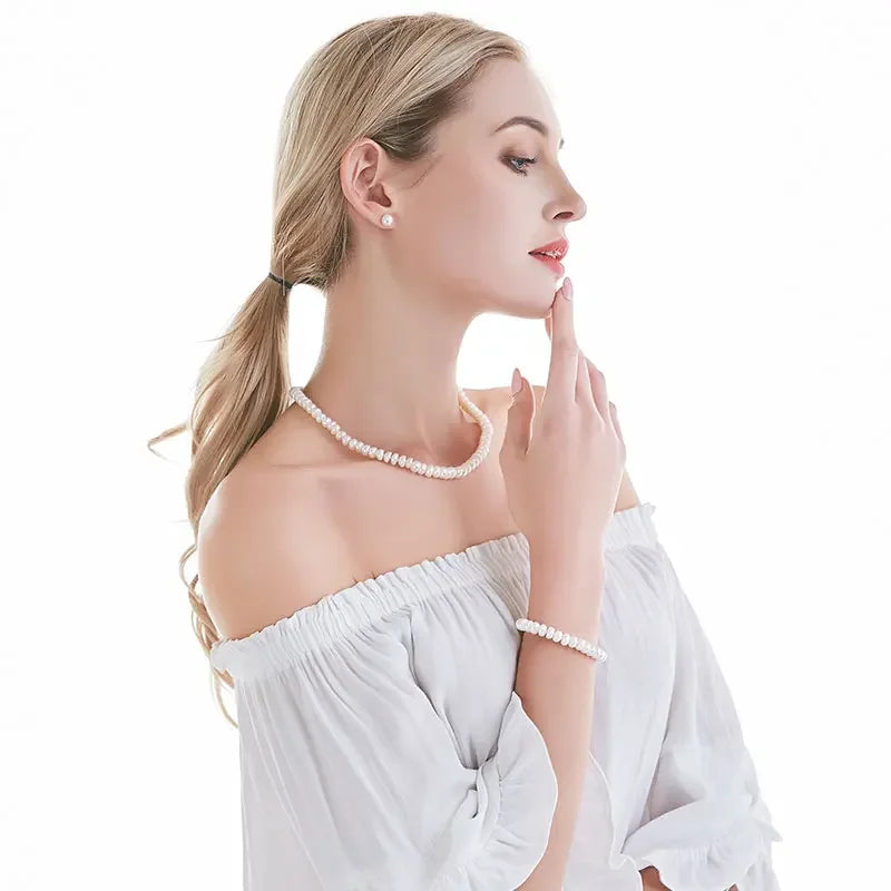 HENGSHENG Freshwater White Pearl Earrings Fashion Jewelry Silver Stud Earrings for Women Super Deal