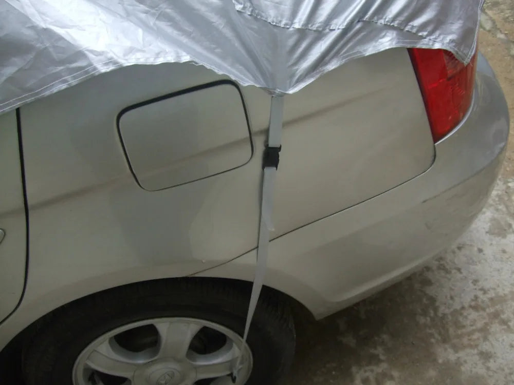 Car Cover Prevent Heat Cold Sun Rain Snow Half Auto Cover for Saloon Hatchback Pickup PVC Coating Cover L XL Optional