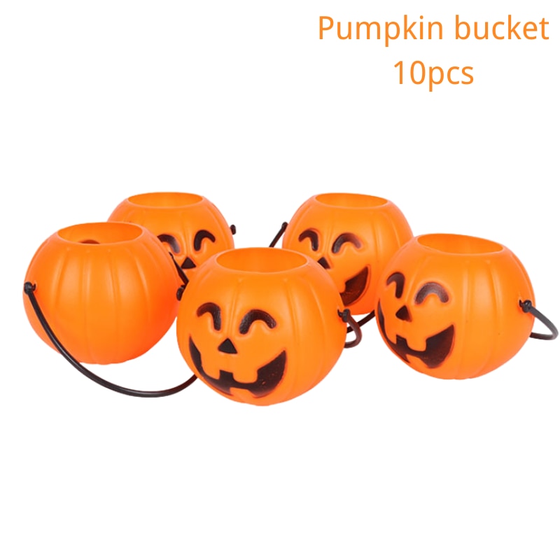 6/10pcs Mini Halloween Candy Bucket Pot Witch Skeleton Pumpkin Cauldron Holder Jar Trick or Treat Halloween Party Decorations